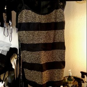 Striped Ribbed Metallic Tank Top Sparkly